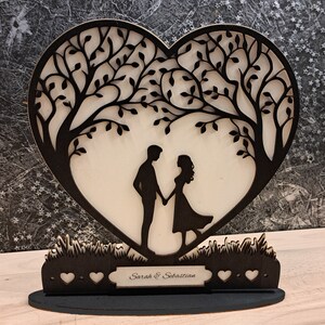 Romantic wooden heart, individual love symbol, wedding, anniversary, Valentine's Day gift, newlyweds, love sign