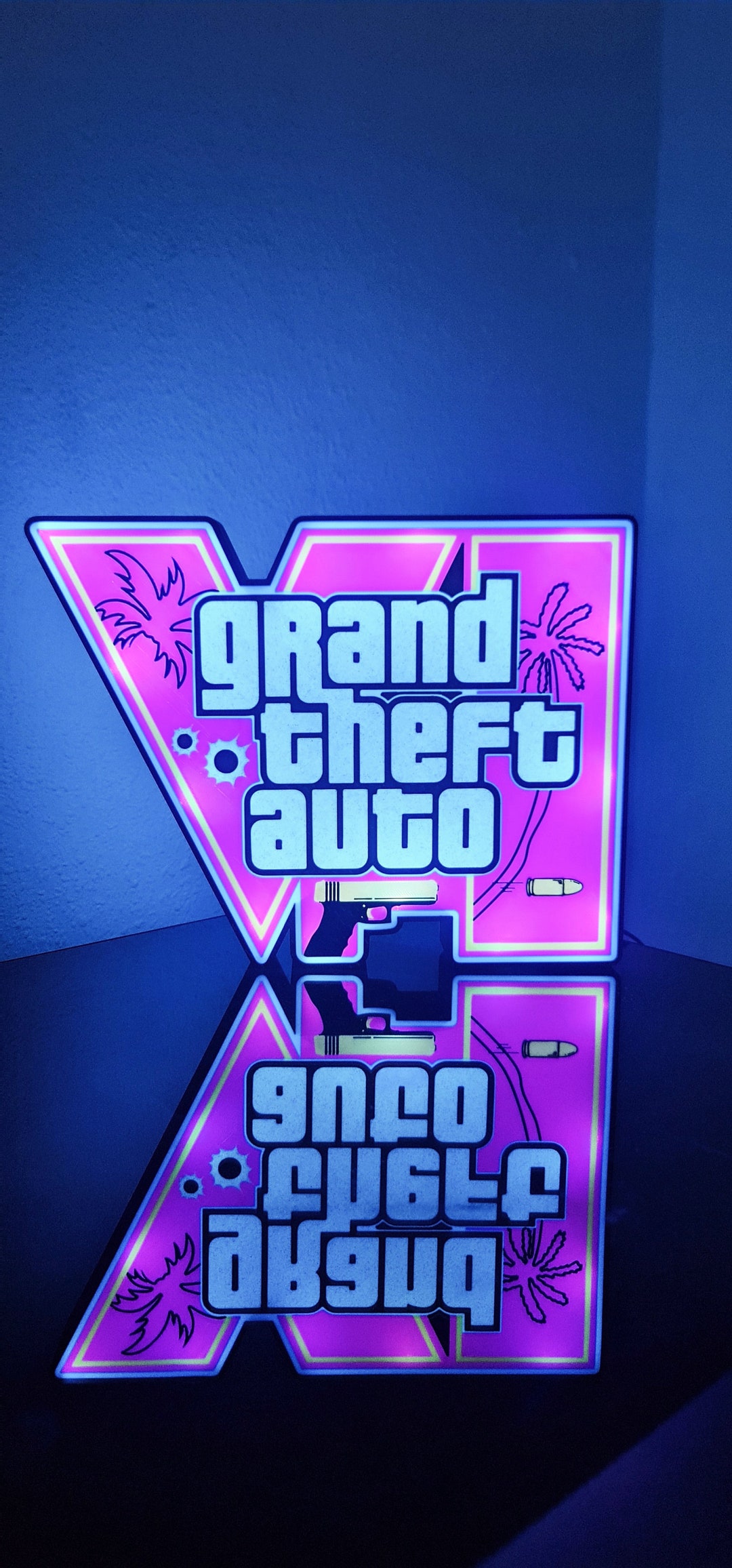 GTA 6inspired LED Lamp Transport to 80s Miami Vibes Etsy