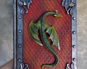 Dragon Book Box, Handmade Faux Leather Dragon Scale Decor