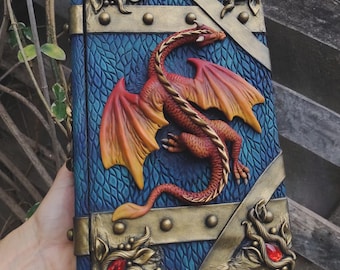 Handmade Dragon Book Box, Faux Leather Medieval Decor