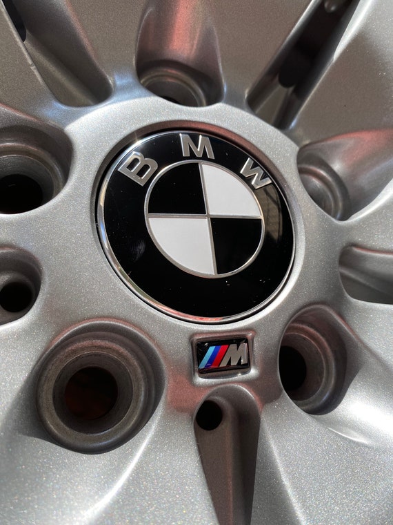 Black and white sale bmw wheel caps