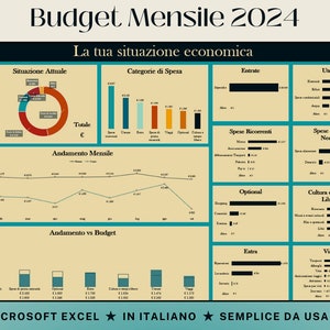 Budget mensile 2024 - Italiano - Tema Blu