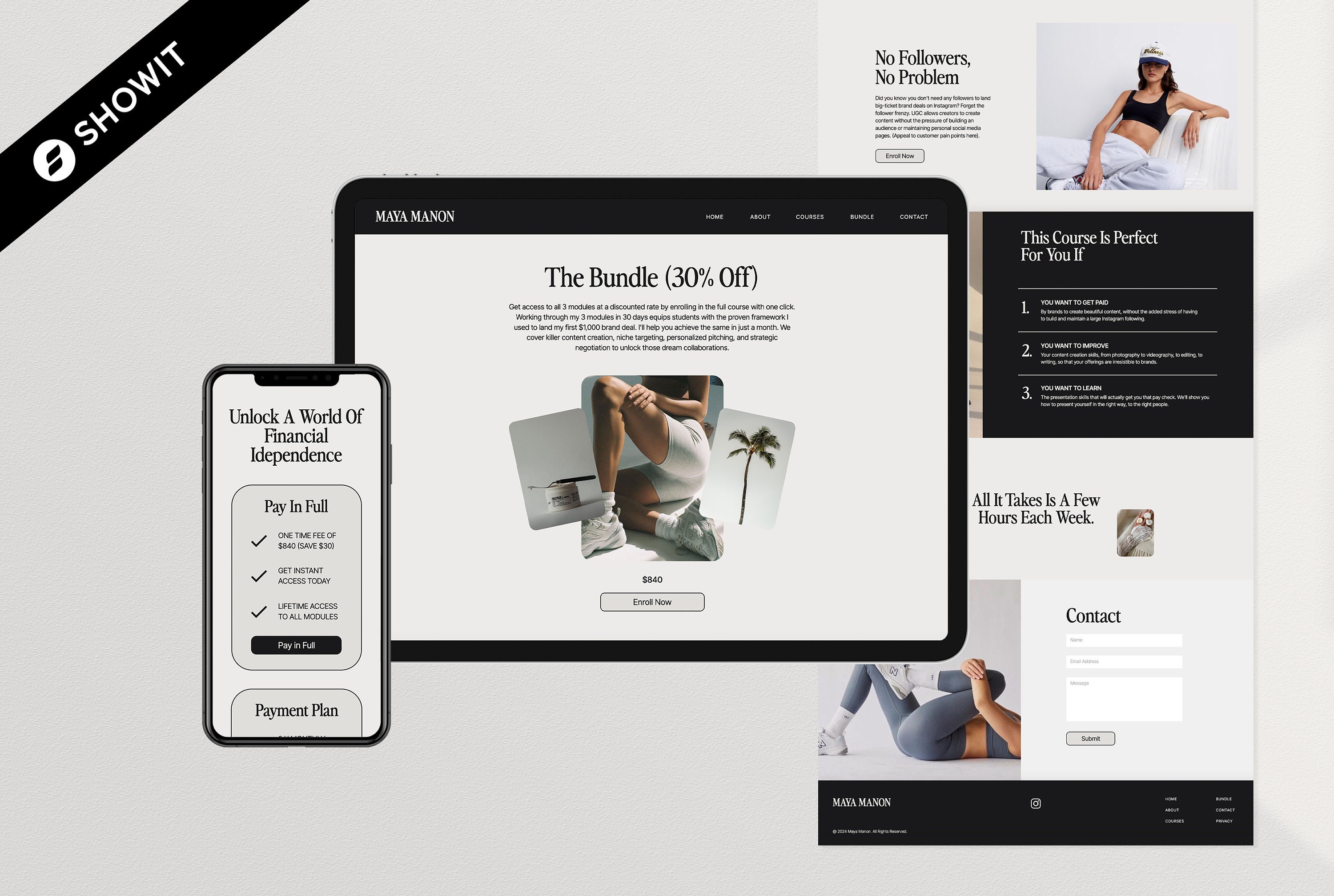 Modern Coach Showit Website Template Minimalist Online Course Design