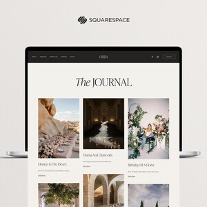 May include: A website screenshot showing a blog post titled "The Journal" with six different blog posts. The blog posts are titled "Dinners in the Desert", "Dama and Damonk", "Birthday of a Floric", "Dinners in the Desert", "Dama and Damonk", and "Birthday of a Floric".