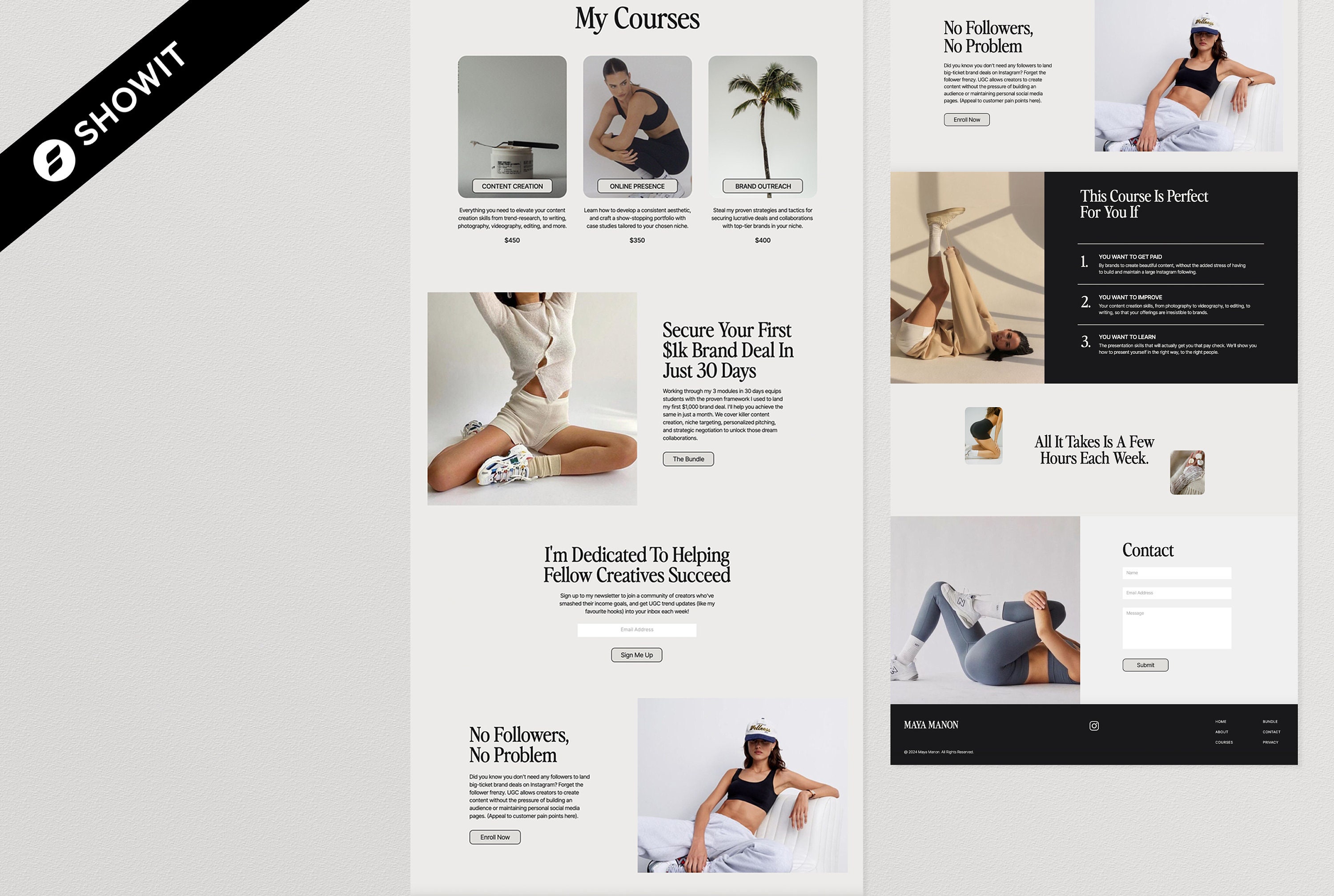 Modern Coach Showit Website Template Minimalist Online Course Design