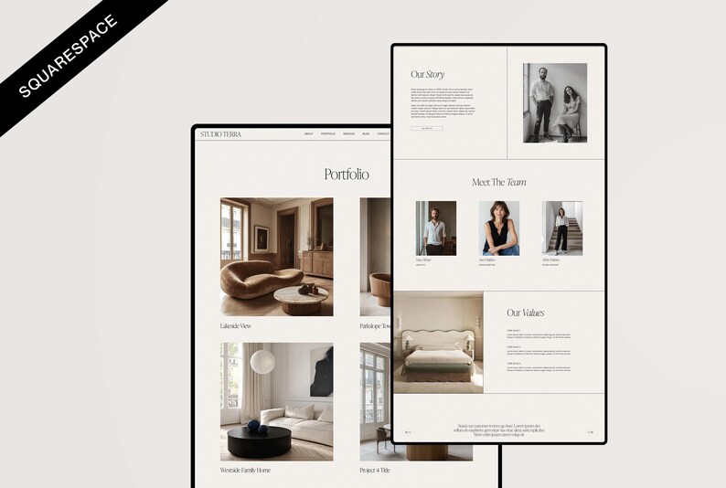 Squarespace Website Template: Interior Design Portfolio & Blog ...