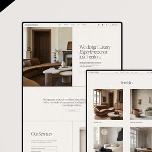 Modelo de site Squarespace para designers de interiores, site para estilistas de interiores, portfólio, site de design de interiores com blog, Squarespace 7.1