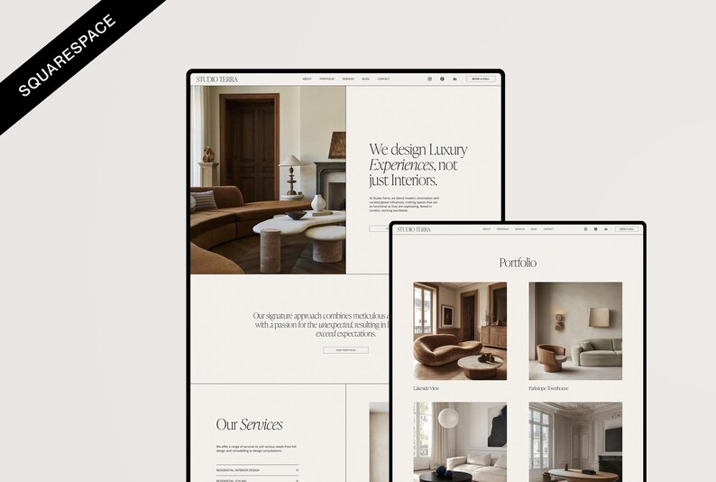 Squarespace Website Template: Interior Design Portfolio & Blog ...