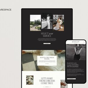 Squarespace-webbmall för fotografer, webbplats för bröllopsfotografer, bröllopsplanerare, fotograf Squarespace-mall 7.1 bild 9