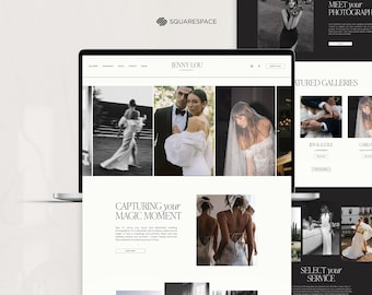 Squarespace Website Template for Photographers, Wedding Photographer Website, Wedding Planner, Photographer Squarespace Template 7.1