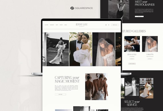 Squarespace Website Template for Photographers, Wedding Photographer Website, Wedding Planner, Photographer Squarespace Template 7.1
