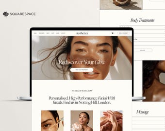 Squarespace Website Template, Skincare Website Template, Website for Beauty Spa, Medspa, Squarespace 7.1 Website, Minimal Website Template