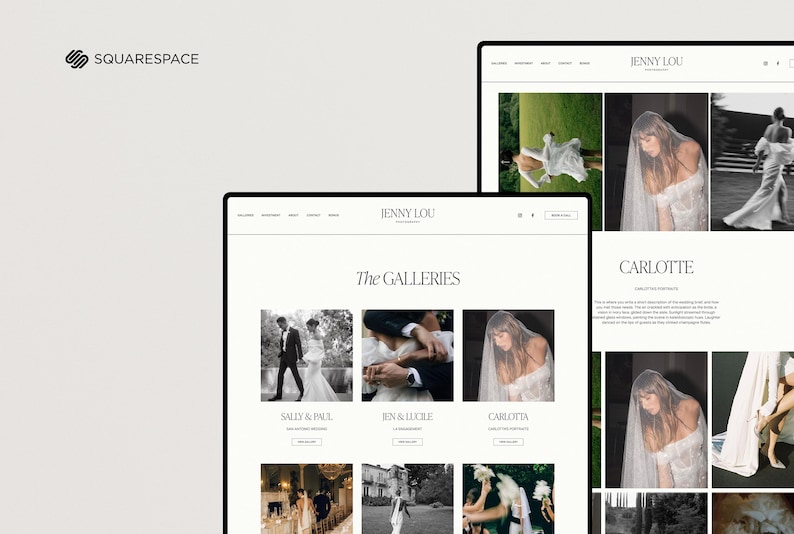 Squarespace-webbmall för fotografer, webbplats för bröllopsfotografer, bröllopsplanerare, fotograf Squarespace-mall 7.1 bild 10