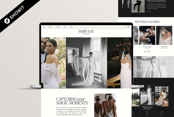 Showit Website Template for Photographers, Wedding Photographer Website, Wedding Planner, DIY