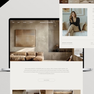 Minimalist Showit Website Template: Interior Design Portfolio (Digital Download)