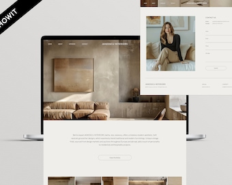 Minimalist Showit Website Template: Interior Design Portfolio (Digital Download)