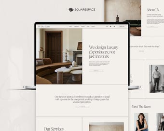 Squarespace Website Template: Interior Design Portfolio & Blog Minimalist Squarespace 7.1 Theme
