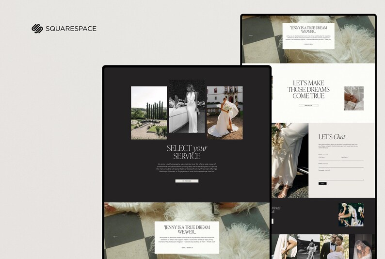 Squarespace-webbmall för fotografer, webbplats för bröllopsfotografer, bröllopsplanerare, fotograf Squarespace-mall 7.1 bild 8