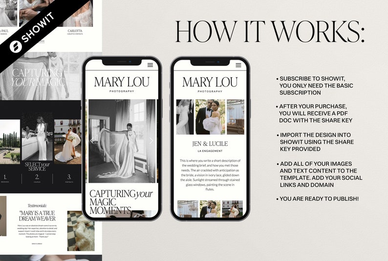 Showit Website Template für Fotografen, Hochzeitsfotograf Website, Hochzeitsplaner, DIY Bild 6