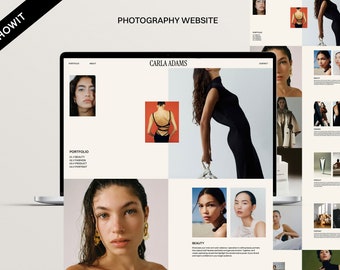 Minimalist Photography Website Template: Fashion, Beauty Showit Theme