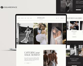 Squarespace Website Template for Photographers, Wedding Photographer Website, Wedding Planner, Photographer Squarespace Template 7.1