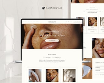 Squarespace Website Template for Beauty Spa, Medspa, Skincare, Minimal Squarespace 7.1 Design