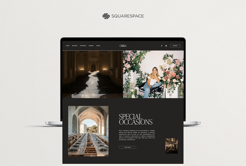 Squarespace Template for Wedding Planners, Event Planner Website Template, Elegant Squarespace 7.1 image 7
