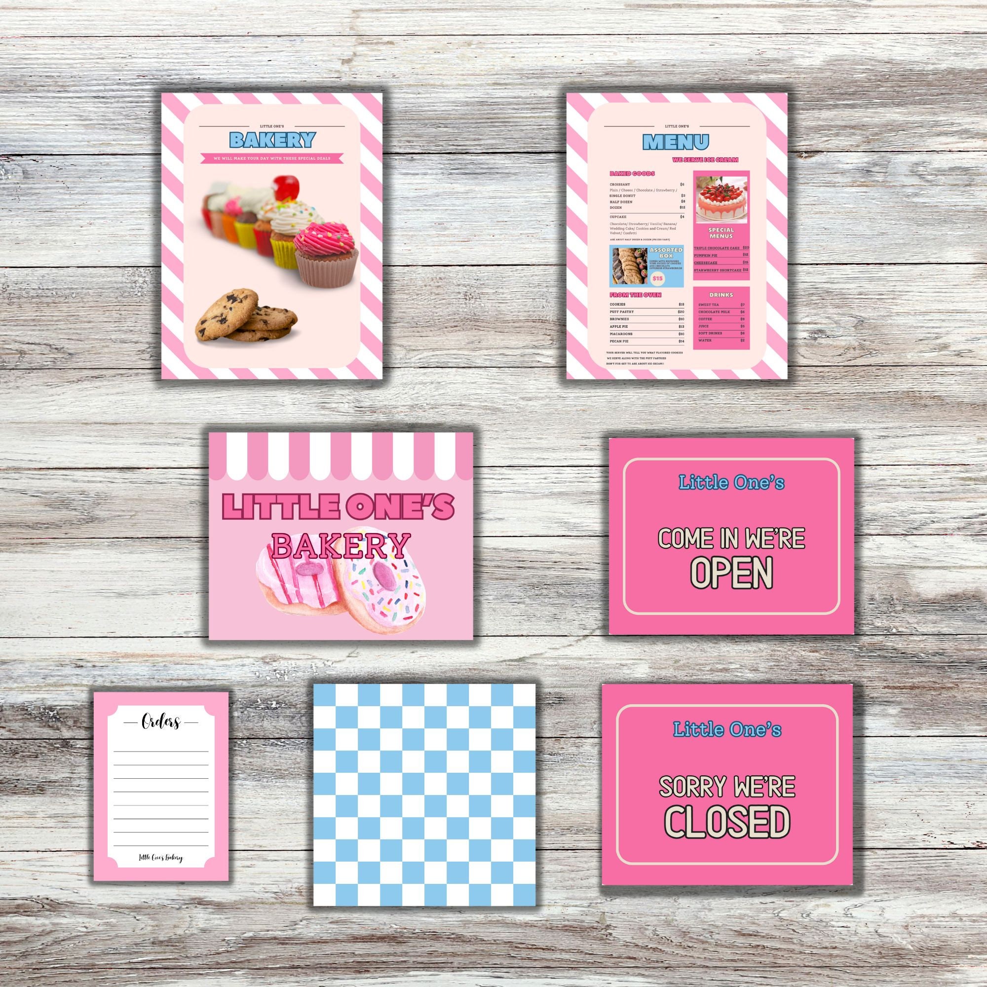 Pretend Play Set Menu Set Dramatic Play Kit Food Gifts for Kids Toys