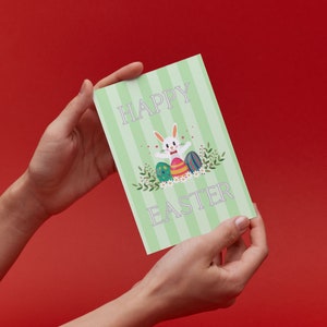 Biglietto di Pasqua stampabile, Biglietto di buona Pasqua, Biglietto di Pasqua stampabile, Biglietto di auguri di Pasqua, Strisce, Stampabile, Digitale, Download