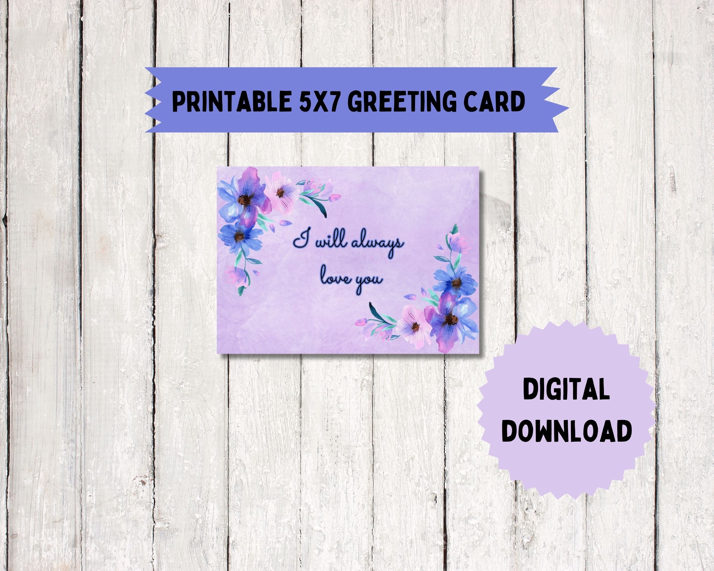 Printable Anniversary Card, Downloadable Anniversary Card, Anniversary ...