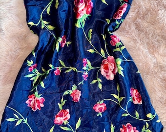 Vintage summer timeless floral babydoll mini slip dress multicoloured size medium
