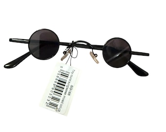 Vintage style retro unique edgy fashion mini round  festival sunglasses black  unisex new UV protection 400 60s 70s