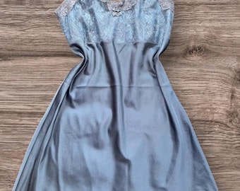Vintage babydoll mini slip dress navy blue size 38