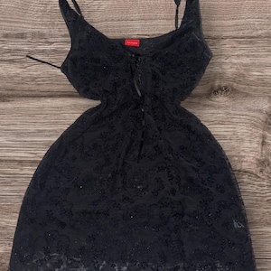 Vintage Triumph lace  babydoll mini slip dress black  size 38 eur