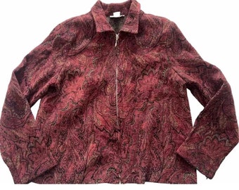 Vintage rare Dressbarn festival blazer jacket size XL red black