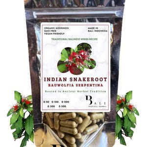 Indian Snakeroot | Rauwolfia serpentina | Organic Herbal Root | Vegan, Non-GMO Natural Supplement