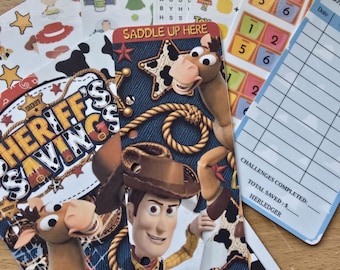 Sheriff's Savings Challenge Bundle | Toy-Inspired Budget Binder |Cash Stuffing Book | Unlimited Amount Challenge | Physical Product