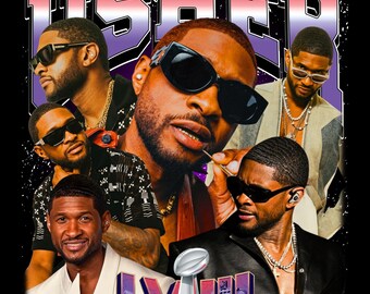 USHER T Shirt Design. Png Digital 4500x5100 px. RAYMOND Hiphop, R&B, Retro, 90s Vintage, Bootleg Tee. Instant Download And Ready To Print.