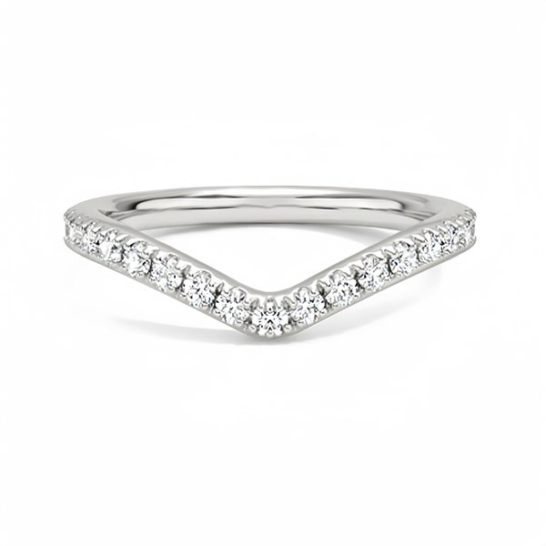 Micro mossanite s925 bague en argent sterling pour les femmes V - row Diamond overlay Broken Diamond tail ring