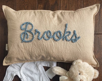 Name Pillow for Nursery or Child's Bedroom, Playroom | Personalized Nursery Decor | Unique Baby Shower Gift | Hand-Stitched