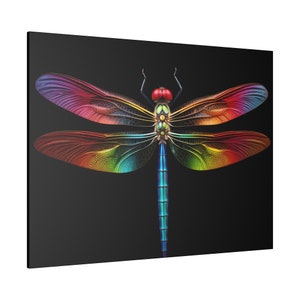 Colourful Rainbow Characteristic Dragonfly Canvas Art Dragonfly Wall Art Insect Art Print Insect Wall Art Dragonfly Print Dragonfly Gifts