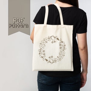 Patrón de bordado de flores. CARMEN. Patrón en PDF + Guía. Diseño botánico. Incluye: Colores, Puntadas y Cómo bordar. Para principiantes.