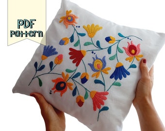 PDF PATTERN. COCO Otomi style Mexican embroidery pattern. Embroidery pattern ideal for cushion or pillow cover. Different sizes