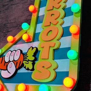 Easter Carrot Patch Marquee Arrow Sign | Light Up Bunny Carrot | LED Pastel Easter Decor | Wreath Attachment | Remote Included image 5