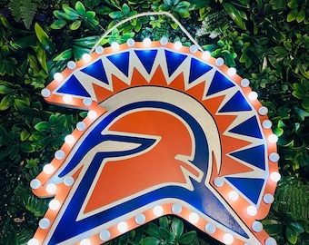 Seven Lakes Spartan marquee door hanger, mascot decor decorations, Friday night lights, marquee sign, cheer sign, high school custom signs