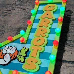 Easter Carrot Patch Marquee Arrow Sign | Light Up Bunny Carrot | LED Pastel Easter Decor | Wreath Attachment | Remote Included image 7