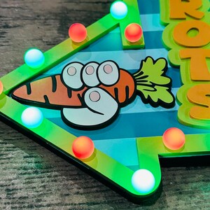 Easter Carrot Patch Marquee Arrow Sign | Light Up Bunny Carrot | LED Pastel Easter Decor | Wreath Attachment | Remote Included image 10