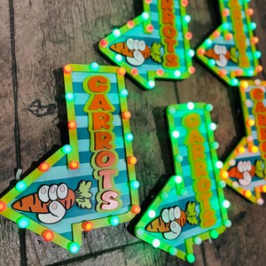 Easter Carrot Patch Marquee Arrow Sign | Light Up Bunny Carrot | LED Pastel Easter Decor | Wreath Attachment | Remote Included image 11