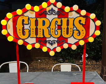 Circus Marquee Sign | Lighted Carnival Sign | Christmas Circus Decor | Custom Vintage Circus Sign      Halloween Decor