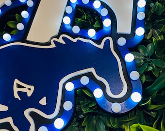 Taylor High School Mustangs Marquee Sign | Light Up Graduation Decor | LED School Mascot Sign | Senior Night Display | Alumni Decor | Batter